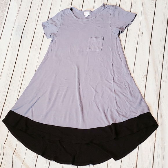 LuLaRoe Dresses & Skirts - LuLaroe Carly Dipped Black & Gray Size Small